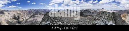 360-Grad-Panorama vom Gipfel des schwarzen Riesen Berg mit Blick auf LeConte Canyon Stockfoto