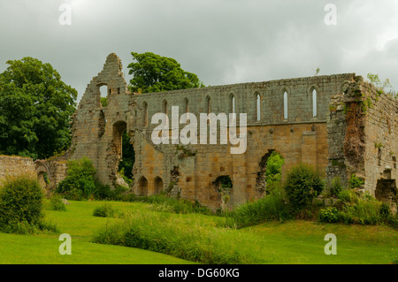 Ruinen von Jervaulx Abbey, in der Nähe von Leyburn, Yorkshire, England Stockfoto