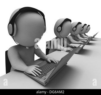 Helpdesk-Hotline-Betreiber-Show-Call-Center und Service Stockfoto