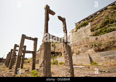 Hashima Insel, genannt die Ruine alte Kohle Insel in Japan Hashima Stockfoto