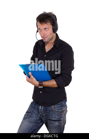 Assistent prüft crew Stockfoto