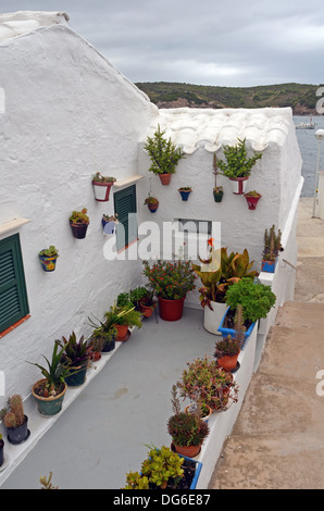 Regentag in Es Grau, schönen Fischerdorf in Menorca Stockfoto