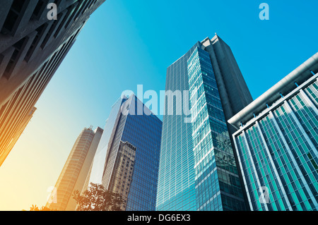 Bürogebäude in Makati, dem Geschäft Bezirk von Metro Manila Stockfoto