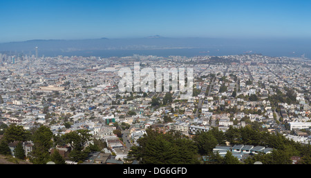 San Francisco, Panoramablick über die Mission District Stockfoto