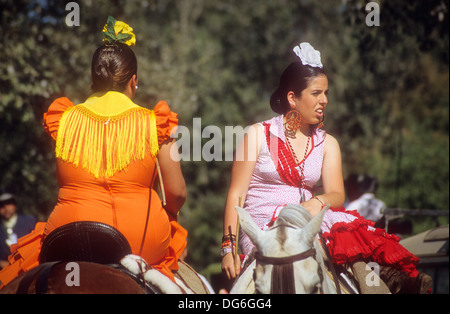 El Rocío Romería Pilgern, Pilgern in El Rocio, Almonte, Huelva Provinz, Andalusien, Spanien, Stockfoto