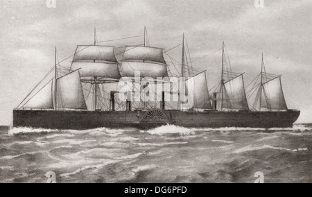 SS Great Eastern Bügeleisen Dampf-Segelschiff. Von der Romantik des Schiffes Kaufmann veröffentlicht 1931. Stockfoto