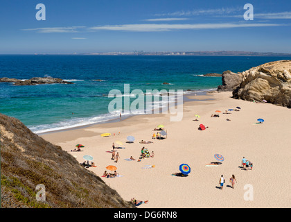 Portugal, das Alentejo, die Sudoeste Alentejano e Costa Vicentina Naturpark, ein Porto Covo Strand, dem Praia Grande Stockfoto