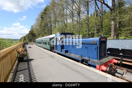 Royal Deeside Railway Station in Milton Crathes, Aberdeenshire. Eine Normalspur Dampf und Diesel Museumsbahn. Stockfoto