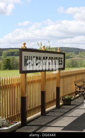 Royal Deeside Railway Station in Milton Crathes, Aberdeenshire. Eine Normalspur Dampf und Diesel Museumsbahn. Stockfoto