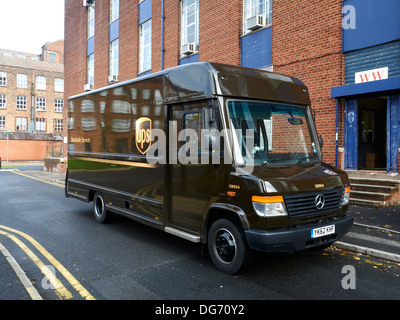 UPS-Lieferwagen in Manchester UK Stockfoto