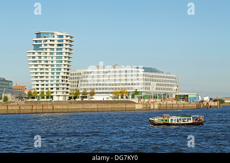 Marco-Polo-Tower und Unilever-Haus, HafenCity Hamburg, Deutschland Stockfoto