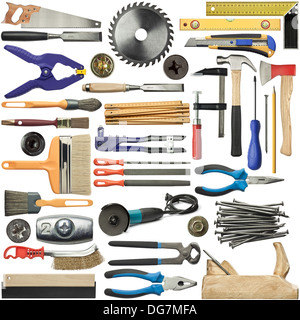 Werkzeuge für Holz, Metall und anderen Bau arbeiten. Stockfoto