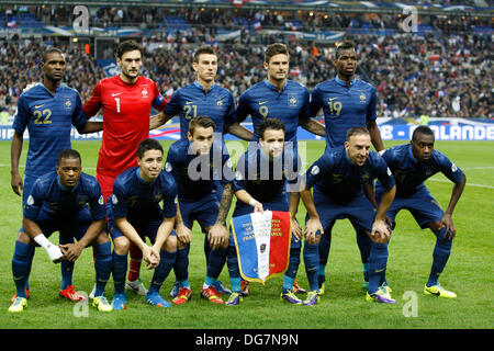 Equipe (Frankreich) En Haut de gauche ein Droite: Eric Abidal / Hugo Lloris / Laurent Koscielny / Olivier Giroud / Paul Pogba En Bas de gauche ein Droite: Patrice Evra / Samir Nasri / Mathieu Debuchy / Mathieu Valbuena / Franck Ribery / Blaise Matuidi Stockfoto