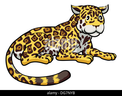 Ein Beispiel für eine glückliche niedlichen Cartoon Jaguar Stockfoto