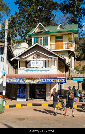 Sunshine Travel - Reisebüro in Kalaw, Myanmar, Asien Stockfoto