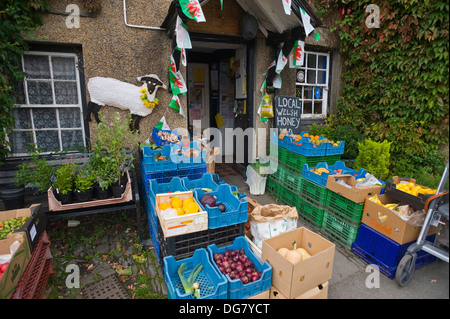 Anzeige außen Bioladen in Llandovery, Carmarthenshire, Südwest-Wales, UK Stockfoto