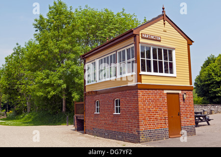 Das alte Signal Box am Hartington auf dem Tissington Trail Stockfoto