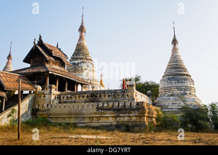 Minochantha Stupa Gruppe, Alt Bagan, Myanmar, Asien Stockfoto