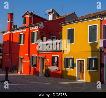 Farbigen ausgekleidet Häuser in Burano, Venedig, Italien Stockfoto