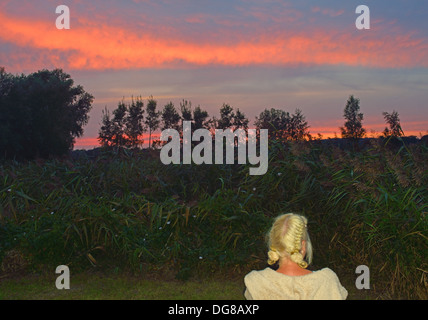 Campingplatz am Netzelkow, Usedom, Gewrmany Stockfoto