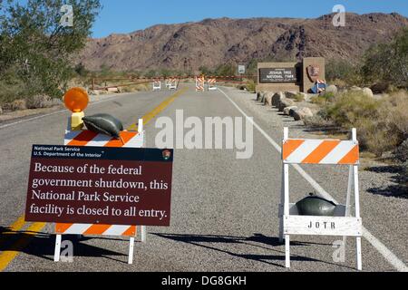 Joshua Tree Nationalpark Schließung hat Auswirkungen auf Tourismus. Stockfoto