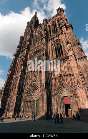 Elk213-1182v Frankreich, Elsass, Straßburg, Kathedrale Notre Dame de Strasbourg, Hauptfassade Stockfoto