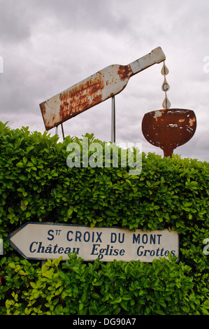 Weinberge in Sainte-Croix-du-Mont in Bordeaux Weinregion Frankreichs Stockfoto