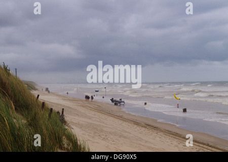 Der Strand in Bray-Dunes Blick in Richtung Dünkirchen Stockfoto