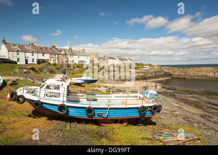 Craster Dorf und Hafen an der Küste von Northumberland, UK. Stockfoto