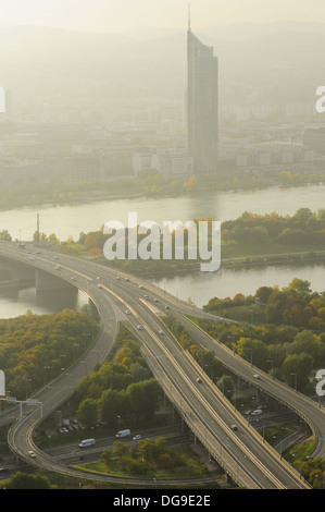 Milleniumstower, Österreich, Wien, Wien, 22. Bezirk, Donaucity Stockfoto