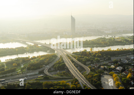 Milleniumstower, Österreich, Wien, Wien, 22. Bezirk, Donaucity Stockfoto