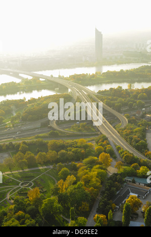 Milleniumstower, Österreich, Wien, Wien, 22. Bezirk, Donaucity Stockfoto