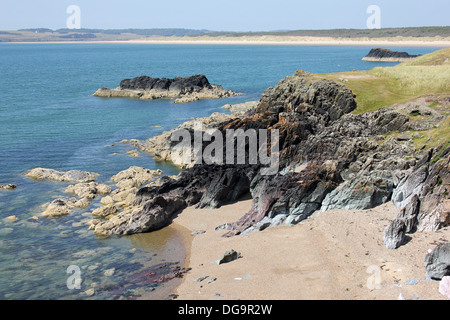 Küste auf Llanddwyn Island, Anglesey, Wales Stockfoto