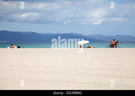 Poetto Strand am Ospedale Marino in Cagliari - Sardinien Stockfoto