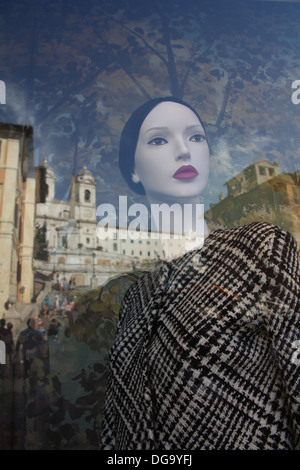 Christian Dior-Schaufenster von der spanischen Treppe in Rom Italien Stockfoto