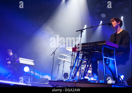 Englische elektronische Sänger James Blake führt am Zürich Openair 2013. Stockfoto