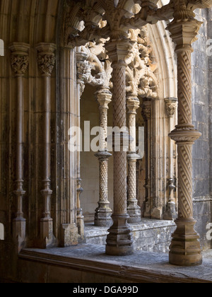 15. Jahrhundert manuelinischen Stil königliche Kreuzgang im Kloster Batalha, Leiria, Portugal Stockfoto