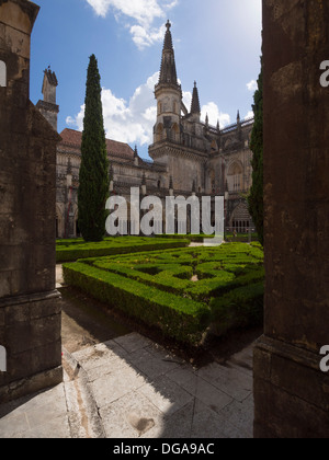 15. Jahrhundert manuelinischen Stil königliche Kreuzgang im Kloster Batalha, Leiria, Portugal Stockfoto