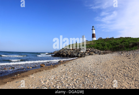 Historischen Montauk Point Lighthouse Long Island NewYork Stockfoto