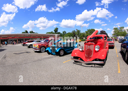 Hot Rods ausgestellten Oldtimer anzeigen Sayville Long Island New York Stockfoto