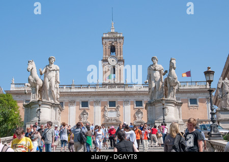 Piazza del Campidoglio in Rom Italien Stockfoto