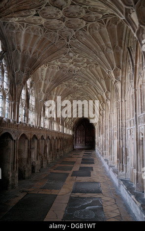 Die Klöster in Gloucester Cathedral, Gloucester, Glous, UK. Stockfoto