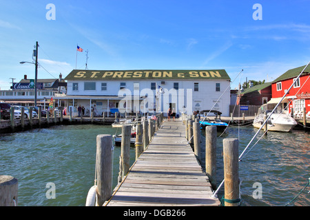 Claudios Wharf Greenport Hafen Long Island NewYork Stockfoto