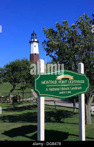 Der historische Leuchtturm von Montauk am östlichen Ende von Long Island New York Stockfoto