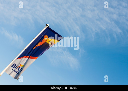 Bovis Homes banner Fahne am Haus bauen Neubausiedlung im Jahr 2013. Stockfoto