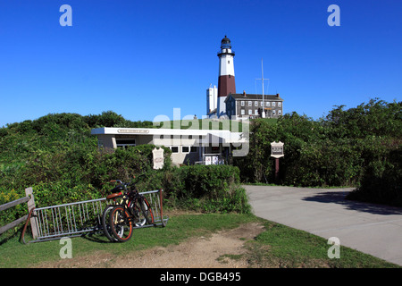 Der historische Leuchtturm von Montauk am östlichen Ende von Long Island New York Stockfoto