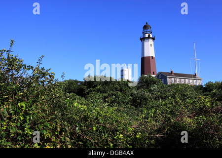 Der historische Leuchtturm von Montauk am östlichen Ende von Long Island New York Stockfoto