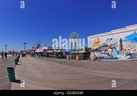 Die Promenade auf Coney Island, Brooklyn New York Stockfoto