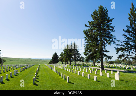 Custer Staatsangehörig-Kirchhof, Little Bighorn Battlefield National Monument in der Nähe von Crow Agency, Montana, USA Stockfoto