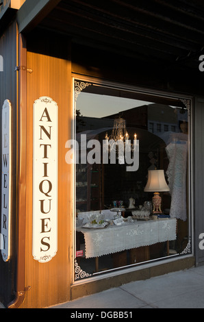 Antik Shop auf der Main Street in Hendersonville, North Carolina Stockfoto